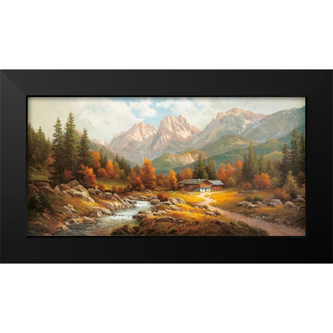 WILDER KAISER Black Modern Wood Framed Art Print by Weber, Max