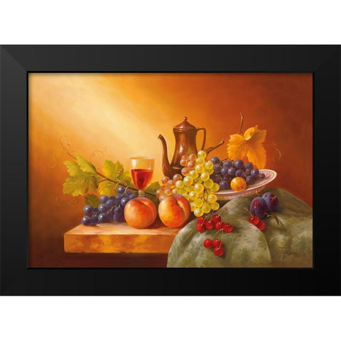 Still-Life WITH FRUITS I Black Modern Wood Framed Art Print by Fasani