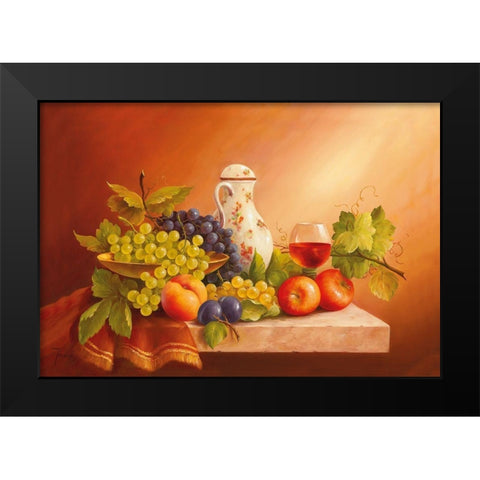 Still-Life WITH FRUITS II Black Modern Wood Framed Art Print by Fasani