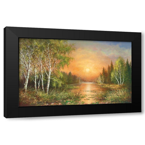 SIBERIAN SUNSET Black Modern Wood Framed Art Print by Glassl, Helmut