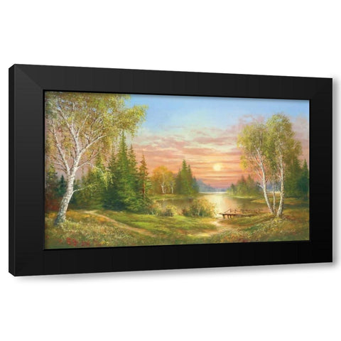 Gorgeous Sunset Black Modern Wood Framed Art Print by Glassl, Helmut