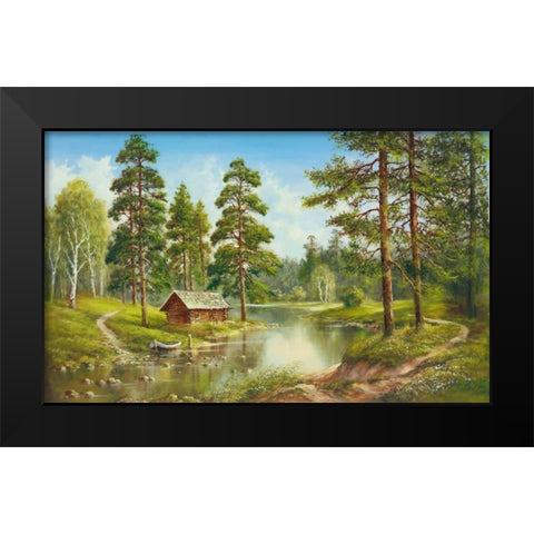 Ideal Retreat Black Modern Wood Framed Art Print by Glassl, Helmut