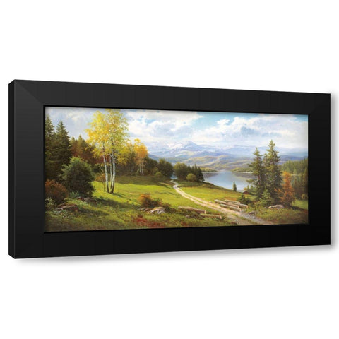 VORGEBIRGE Black Modern Wood Framed Art Print with Double Matting by Weber, Max