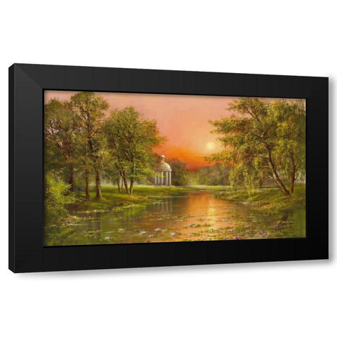 Sunset Upon Arbour Black Modern Wood Framed Art Print with Double Matting by Glassl, Helmut