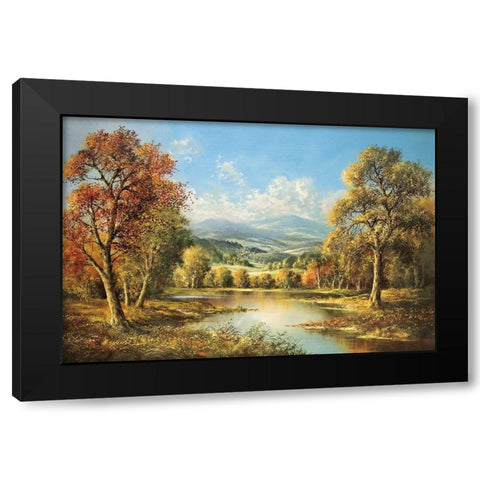 POND IN BOHEMIA Black Modern Wood Framed Art Print with Double Matting by Glassl, Helmut