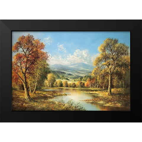 POND IN BOHEMIA Black Modern Wood Framed Art Print by Glassl, Helmut