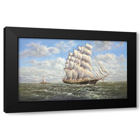Full Speed Ahead I Black Modern Wood Framed Art Print by Glassl, Helmut