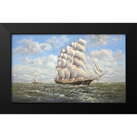 Full Speed Ahead I Black Modern Wood Framed Art Print by Glassl, Helmut