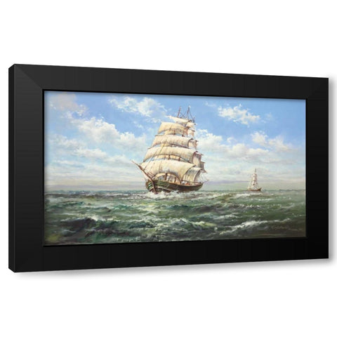 Full Speed Ahead II Black Modern Wood Framed Art Print by Glassl, Helmut