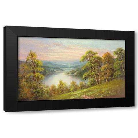DISTANT VIEW Black Modern Wood Framed Art Print by Glassl, Helmut