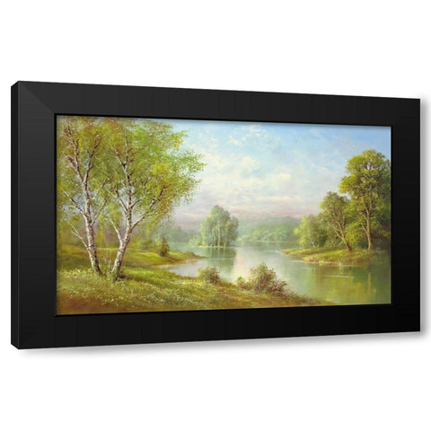 SILENT WATERS Black Modern Wood Framed Art Print by Glassl, Helmut