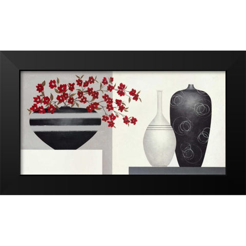 Spirit Of Red I Black Modern Wood Framed Art Print by Sedalia, David