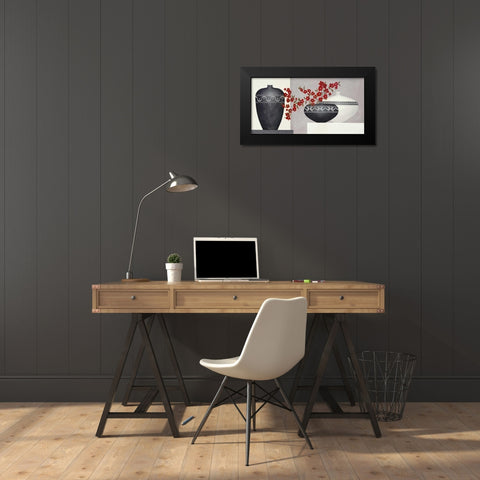 Spirit Of Red II Black Modern Wood Framed Art Print by Sedalia, David