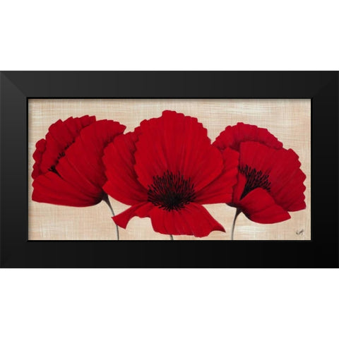 Linen Poppies I Black Modern Wood Framed Art Print by Lake, Kaye