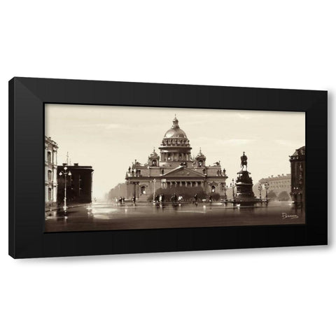 St. Isaac Cathedral Black Modern Wood Framed Art Print by Ryazanov