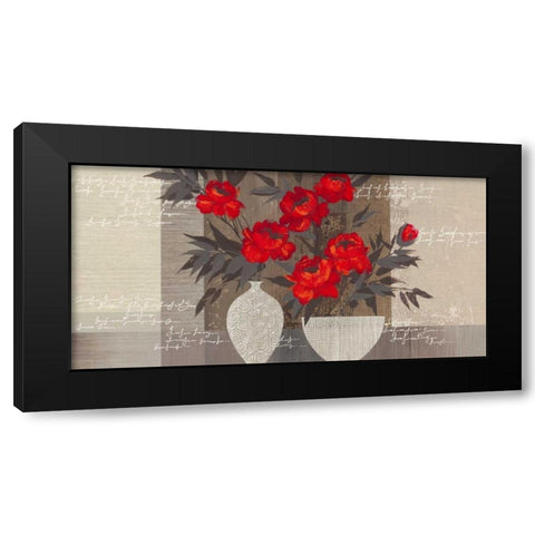Crimson Beauty I Black Modern Wood Framed Art Print with Double Matting by Christina