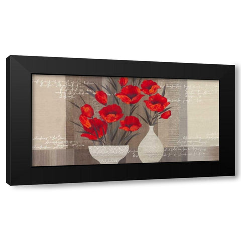 Crimson Beauty II Black Modern Wood Framed Art Print by Christina