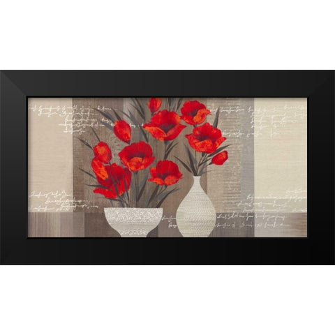 Crimson Beauty II Black Modern Wood Framed Art Print by Christina