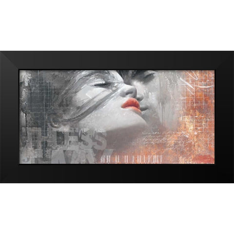 The Kiss Black Modern Wood Framed Art Print by Sestillo, Enrico
