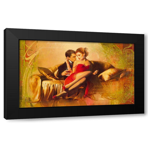 Seduction Black Modern Wood Framed Art Print with Double Matting by Voss, Johan