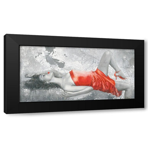 LADY IN RED Black Modern Wood Framed Art Print with Double Matting by Sestillo, Enrico