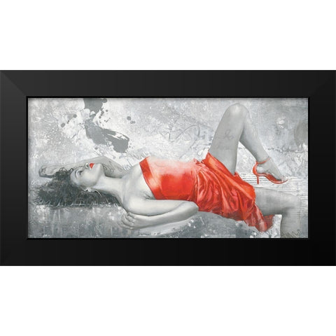 LADY IN RED Black Modern Wood Framed Art Print by Sestillo, Enrico