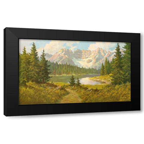 MISURINA LAKE Black Modern Wood Framed Art Print by Bochmann, Joh.