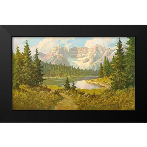 MISURINA LAKE Black Modern Wood Framed Art Print by Bochmann, Joh.