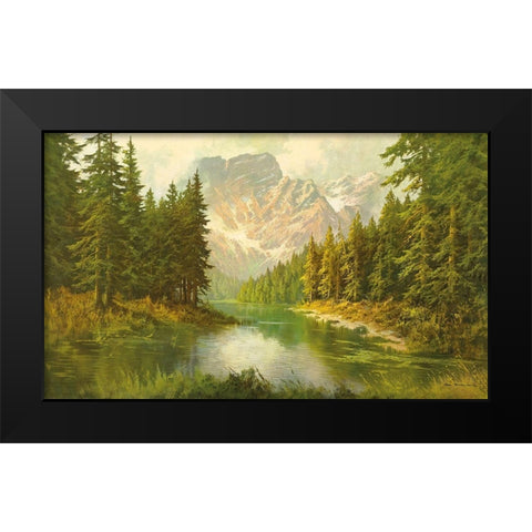 LAKE PRAGSER Black Modern Wood Framed Art Print by Bochmann, Joh.
