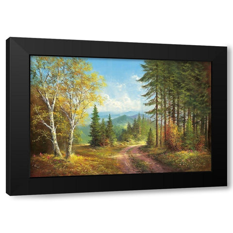 AWAY FROM IT ALL Black Modern Wood Framed Art Print by Glassl, Helmut