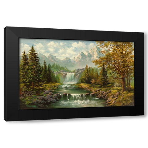 WATERFALL II Black Modern Wood Framed Art Print by Ada-Kris