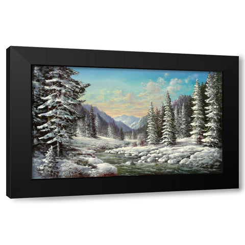 SIBERIAN WINTER Black Modern Wood Framed Art Print by Glassl, Helmut