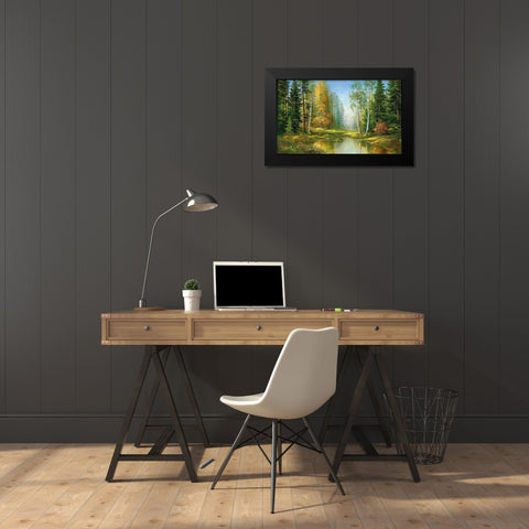 ALL ALONE Black Modern Wood Framed Art Print by Buchner, H.
