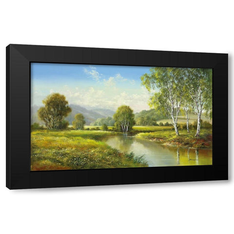 QUIET POND Black Modern Wood Framed Art Print by Buchner, H.