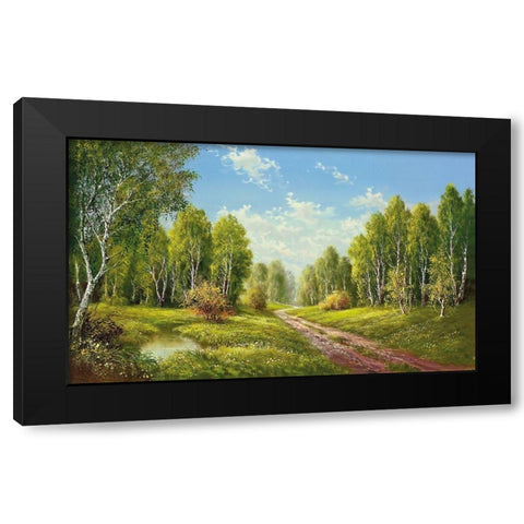 SUMMER GLOW Black Modern Wood Framed Art Print by Buchner, H.