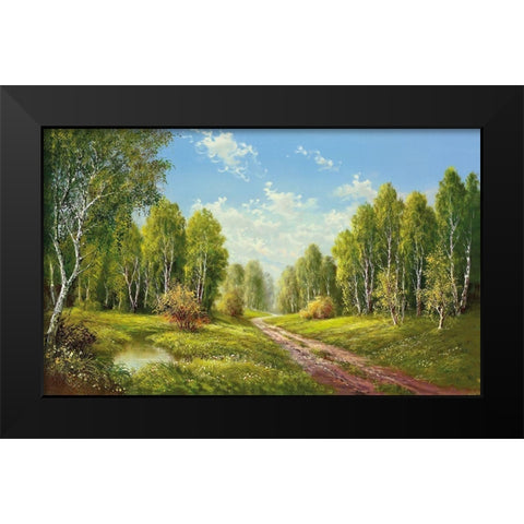 SUMMER GLOW Black Modern Wood Framed Art Print by Buchner, H.