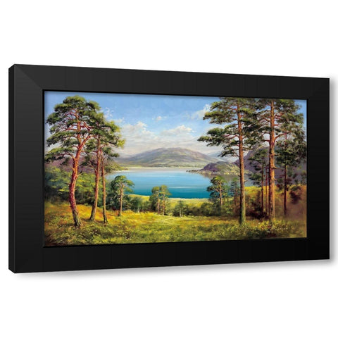 OTMUCHOW LAKE Black Modern Wood Framed Art Print with Double Matting by Buchner, H.