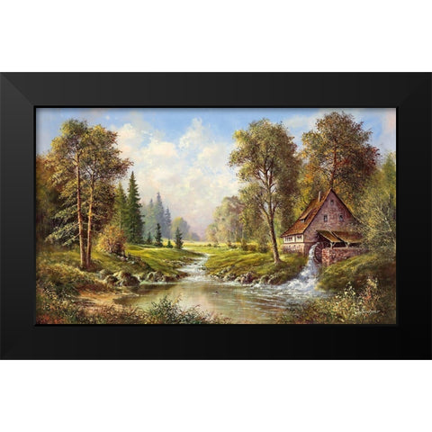 OLD MILL Black Modern Wood Framed Art Print by Buchner, H.