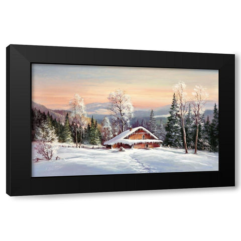 SIBERIAN WINTER Black Modern Wood Framed Art Print by Glassl, Helmut