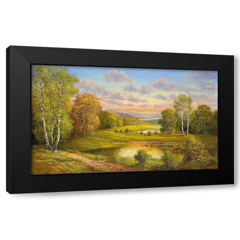 IDYLLIC SCENE Black Modern Wood Framed Art Print by Glassl, Helmut