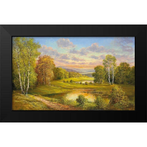 IDYLLIC SCENE Black Modern Wood Framed Art Print by Glassl, Helmut