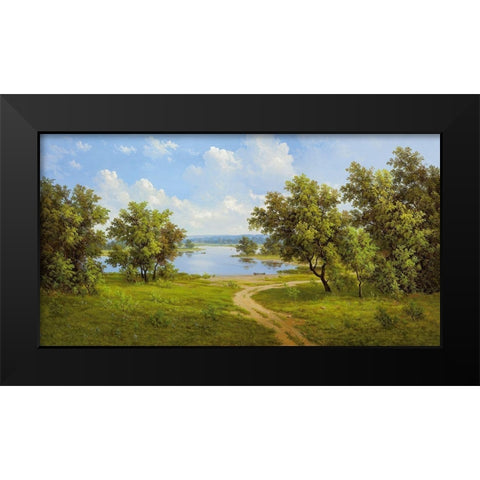 RUSSIAN RIVER VALLEY Black Modern Wood Framed Art Print by Slava