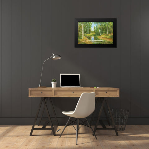 BIRCH GROVE NEAR POKROVSKOJE Black Modern Wood Framed Art Print by Osipov, Igor