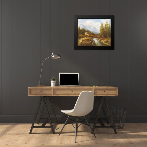 MOUNTAIN BROOK Black Modern Wood Framed Art Print by Weber, Max