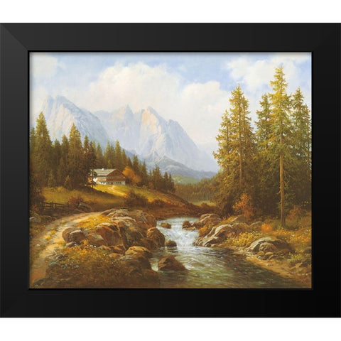 MOUNTAIN BROOK Black Modern Wood Framed Art Print by Weber, Max
