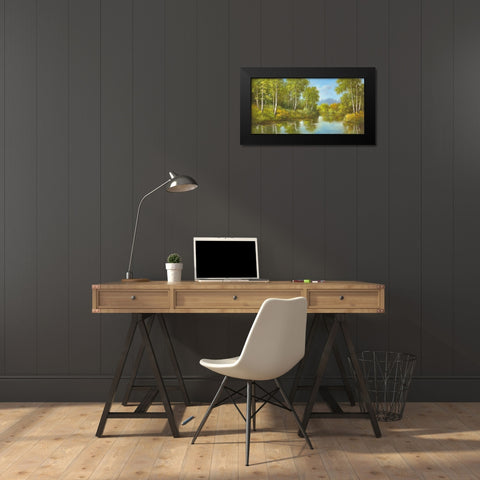 SECLUSION Black Modern Wood Framed Art Print by Smith, B.