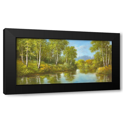 SECLUSION Black Modern Wood Framed Art Print with Double Matting by Smith, B.