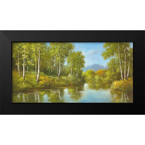SECLUSION Black Modern Wood Framed Art Print by Smith, B.