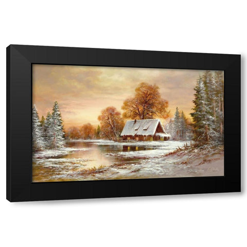 WINTER IN BELARUS I Black Modern Wood Framed Art Print with Double Matting by Glassl, Helmut