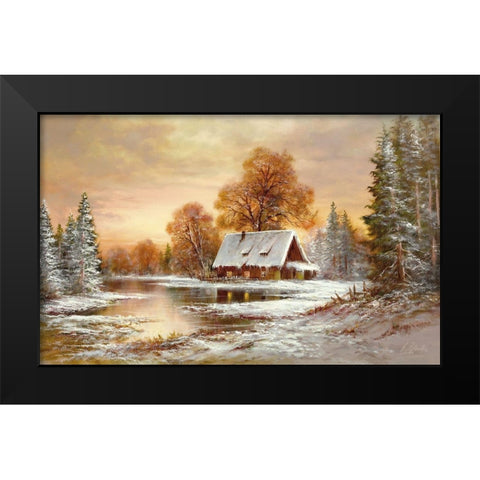 WINTER IN BELARUS I Black Modern Wood Framed Art Print by Glassl, Helmut